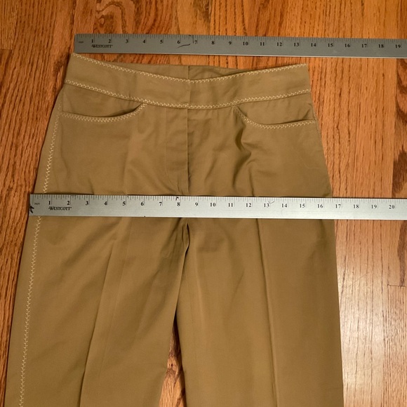 St. Emile Trousers with Stitching Detail, Tan, Front Zip, Side Pockets, Sz 4 - Picture 12 of 13